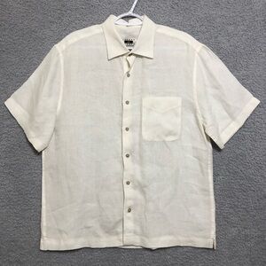 Joseph Abboud 100% Linen Men's Button Up Shirt Size L Short Sleeve
